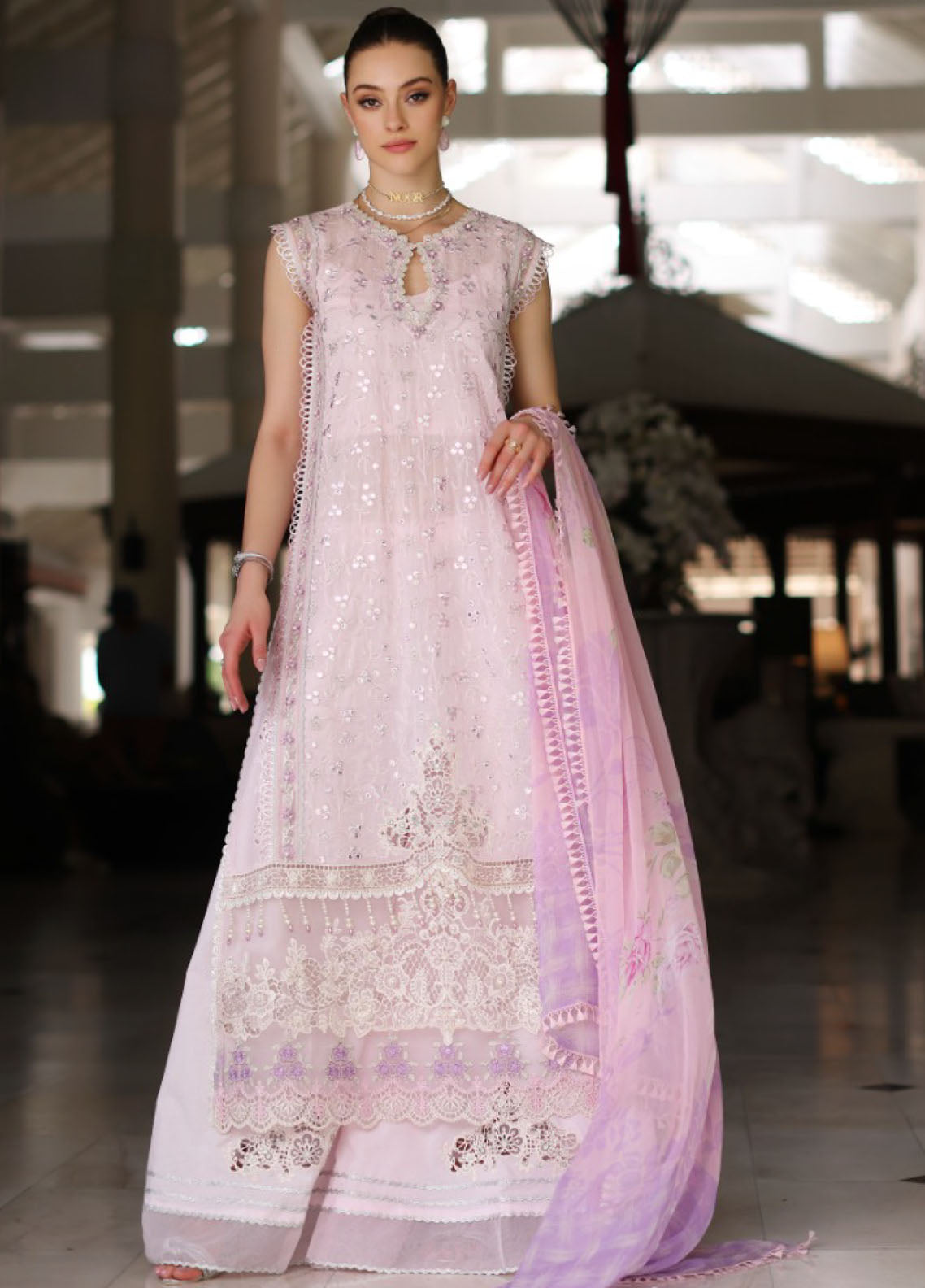 Noor By Saadia Asad Luxury Chikankari Lawn 3 Piece Unstitched Suit NBSA24LCL D-11A Noor By Saadia Asad Luxury Chikankari Lawn 3 Piece Unstitched Suit NBSA24LCL D-11A