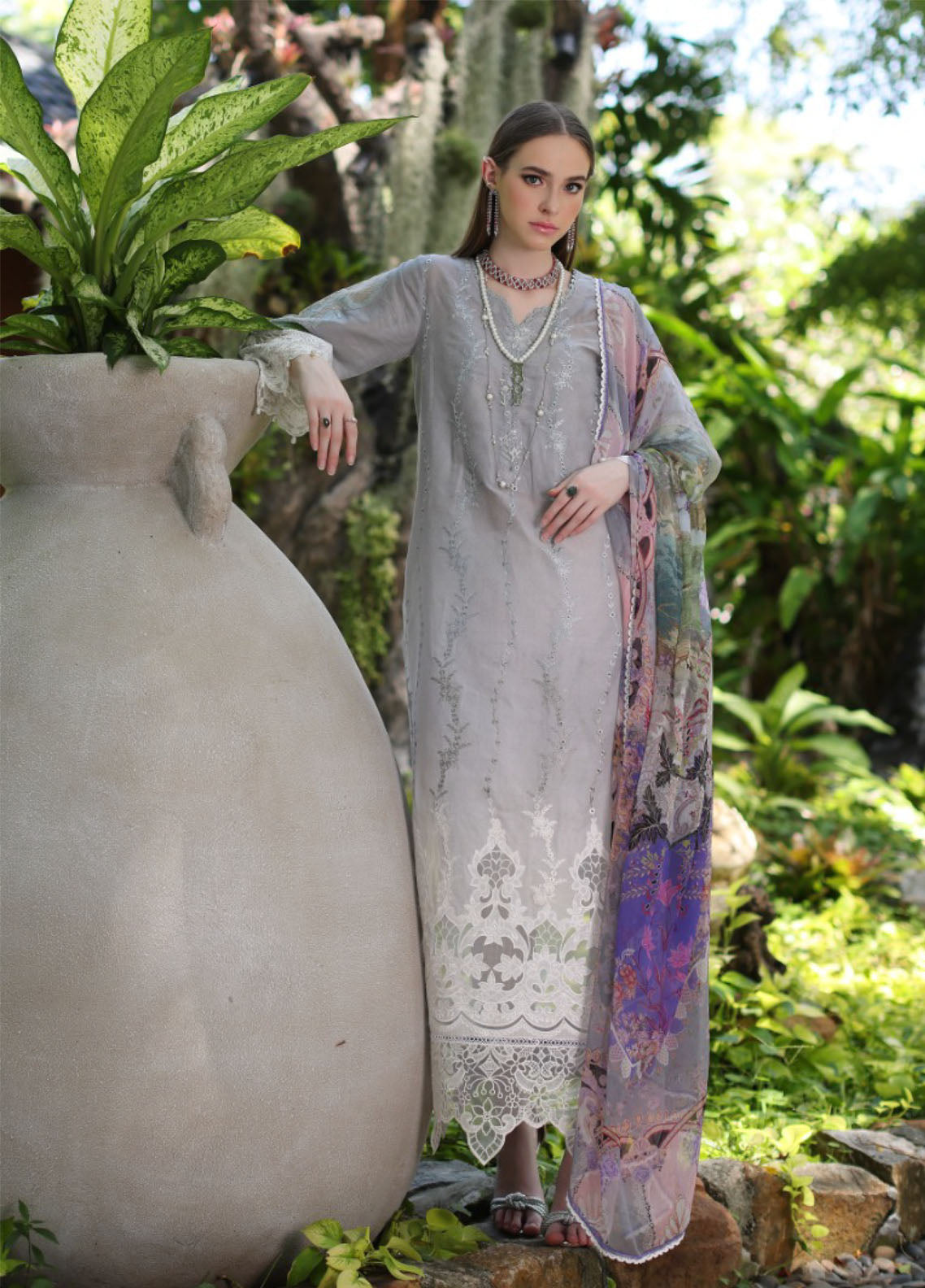 Noor By Saadia Asad Luxury Chikankari Lawn 3 Piece Unstitched Suit NBSA24LCL D-1B Noor By Saadia Asad Luxury Chikankari Lawn 3 Piece Unstitched Suit NBSA24LCL D-1B