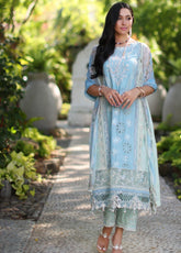 Noor By Saadia Asad Luxury Chikankari Lawn 3 Piece Unstitched Suit NBSA24LCL D-2A