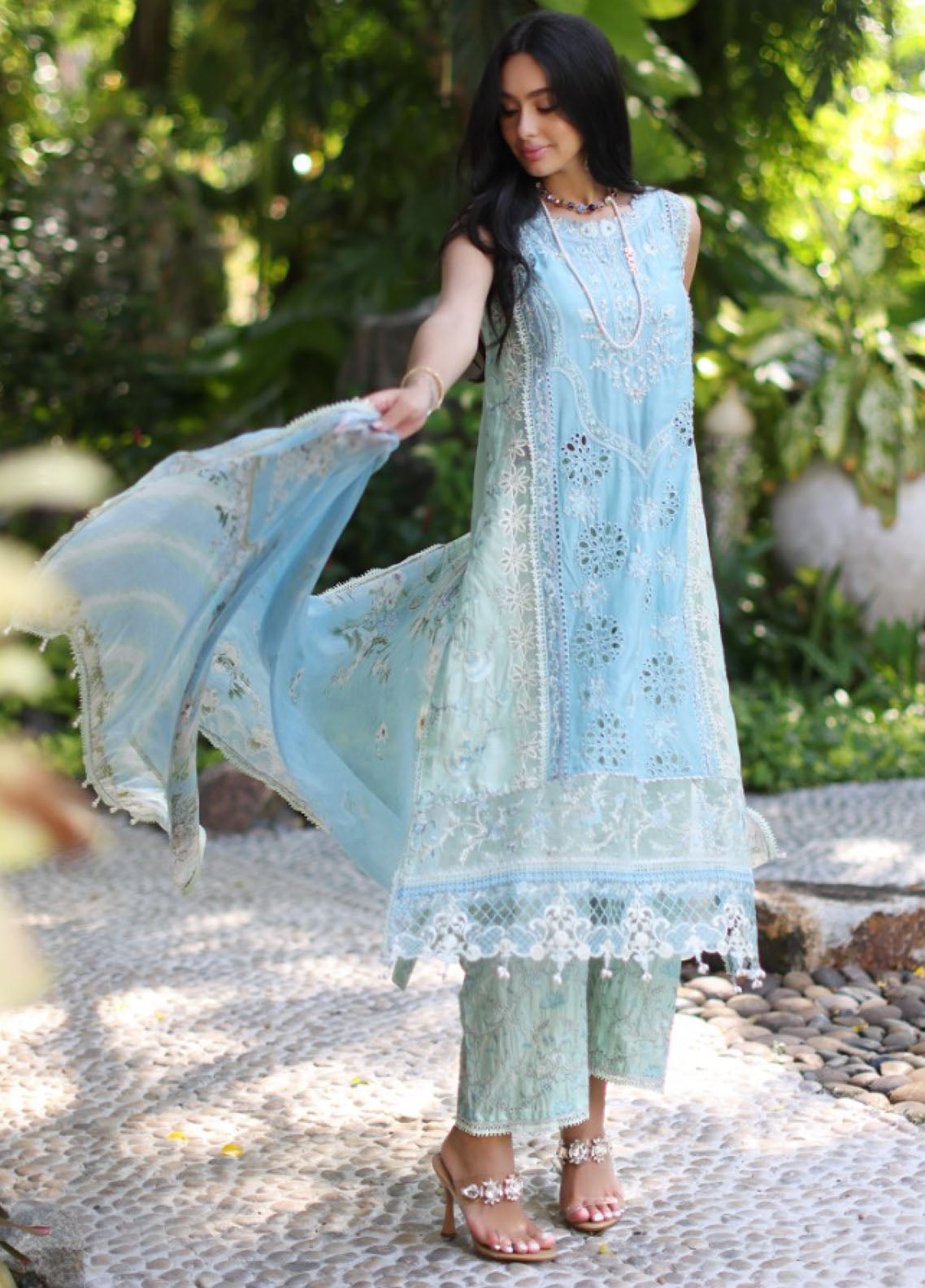 Noor By Saadia Asad Luxury Chikankari Lawn 3 Piece Unstitched Suit NBSA24LCL D-2A Noor By Saadia Asad Luxury Chikankari Lawn 3 Piece Unstitched Suit NBSA24LCL D-2A