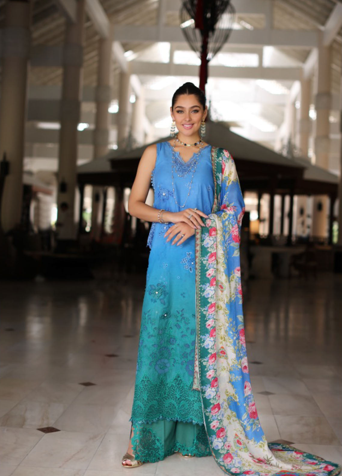 Noor By Saadia Asad Luxury Chikankari Lawn 3 Piece Unstitched Suit NBSA24LCL D-5B Noor By Saadia Asad Luxury Chikankari Lawn 3 Piece Unstitched Suit NBSA24LCL D-5B