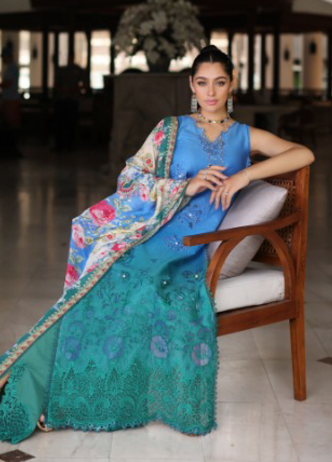 Noor By Saadia Asad Luxury Chikankari Lawn 3 Piece Unstitched Suit NBSA24LCL D-5B Noor By Saadia Asad Luxury Chikankari Lawn 3 Piece Unstitched Suit NBSA24LCL D-5B
