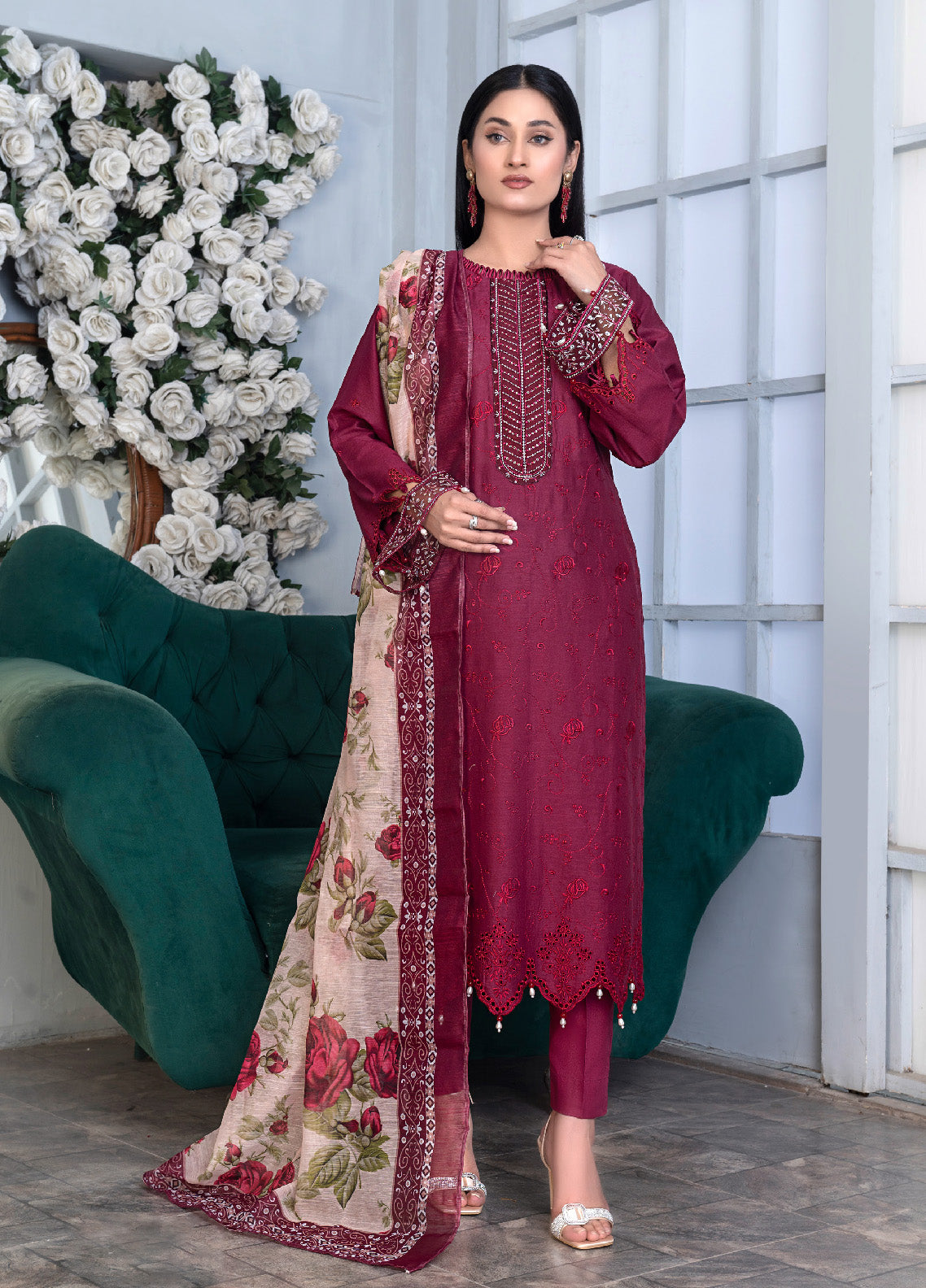Noorjahan Mushq Chikankari Lawn 3 Piece Unstitched Suit NJ24MCLL-01 Noorjahan Mushq Chikankari Lawn 3 Piece Unstitched Suit NJ24MCLL-01