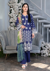 Noorjahan Mushq Chikankari Lawn 3 Piece Unstitched Suit NJ24MCLL-02