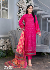 Noorjahan Mushq Chikankari Lawn 3 Piece Unstitched Suit NJ24MCLL-03