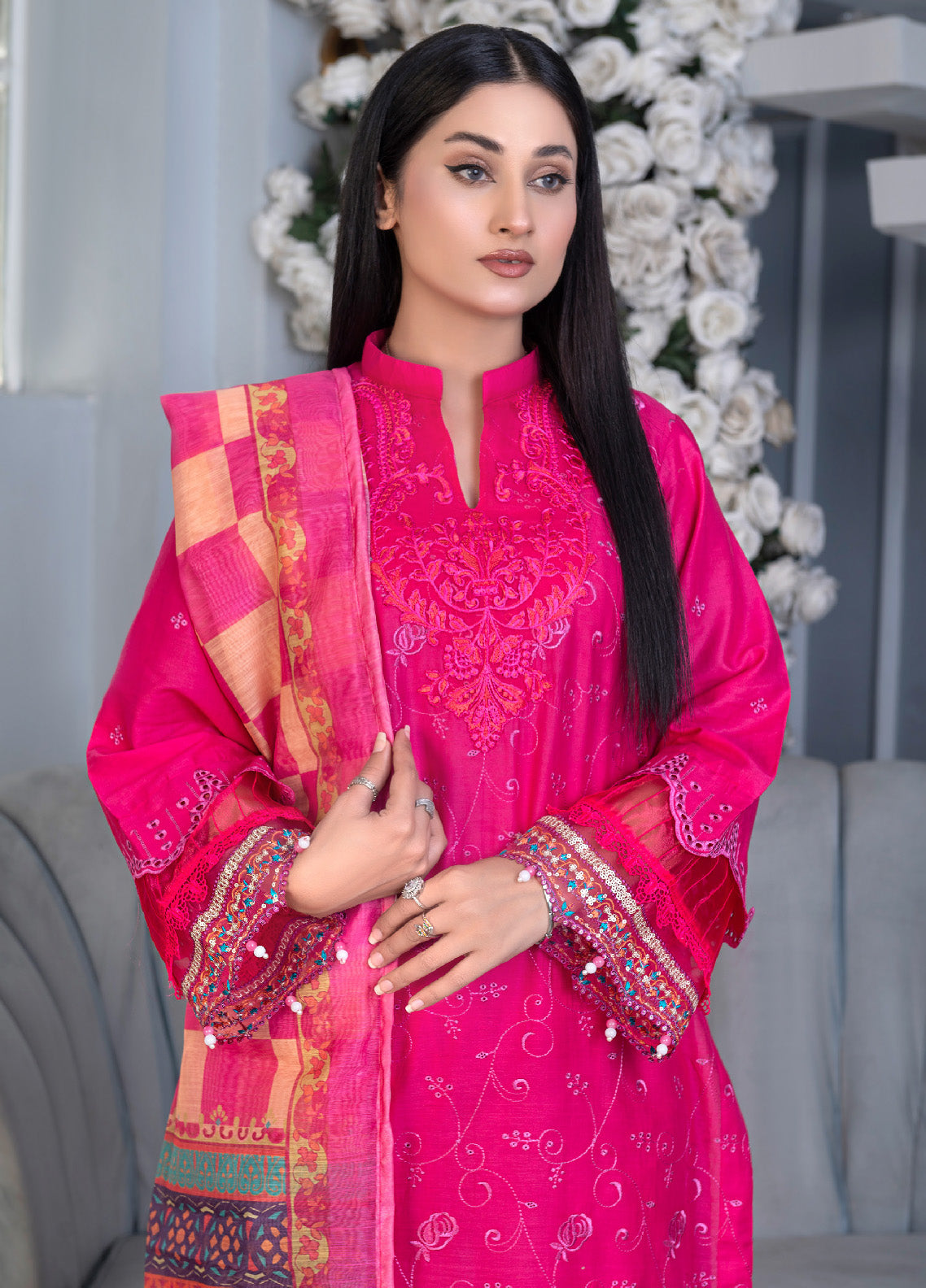 Noorjahan Mushq Chikankari Lawn 3 Piece Unstitched Suit NJ24MCLL-03 Noorjahan Mushq Chikankari Lawn 3 Piece Unstitched Suit NJ24MCLL-03