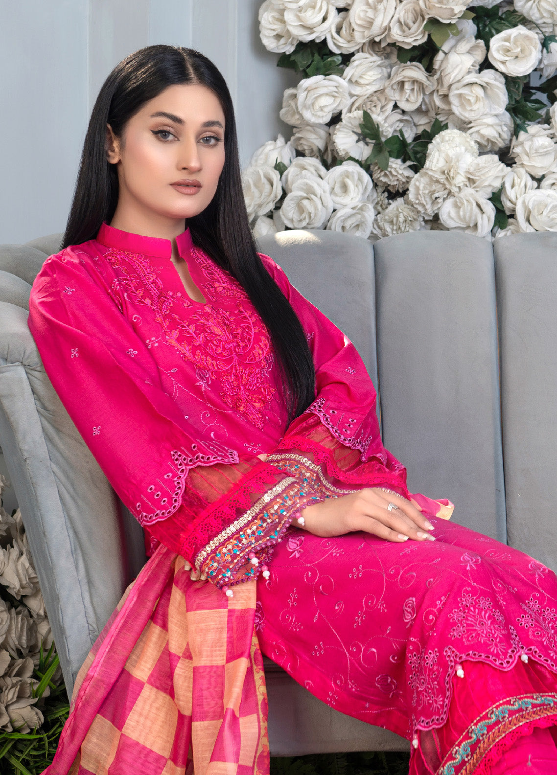 Noorjahan Mushq Chikankari Lawn 3 Piece Unstitched Suit NJ24MCLL-03 Noorjahan Mushq Chikankari Lawn 3 Piece Unstitched Suit NJ24MCLL-03