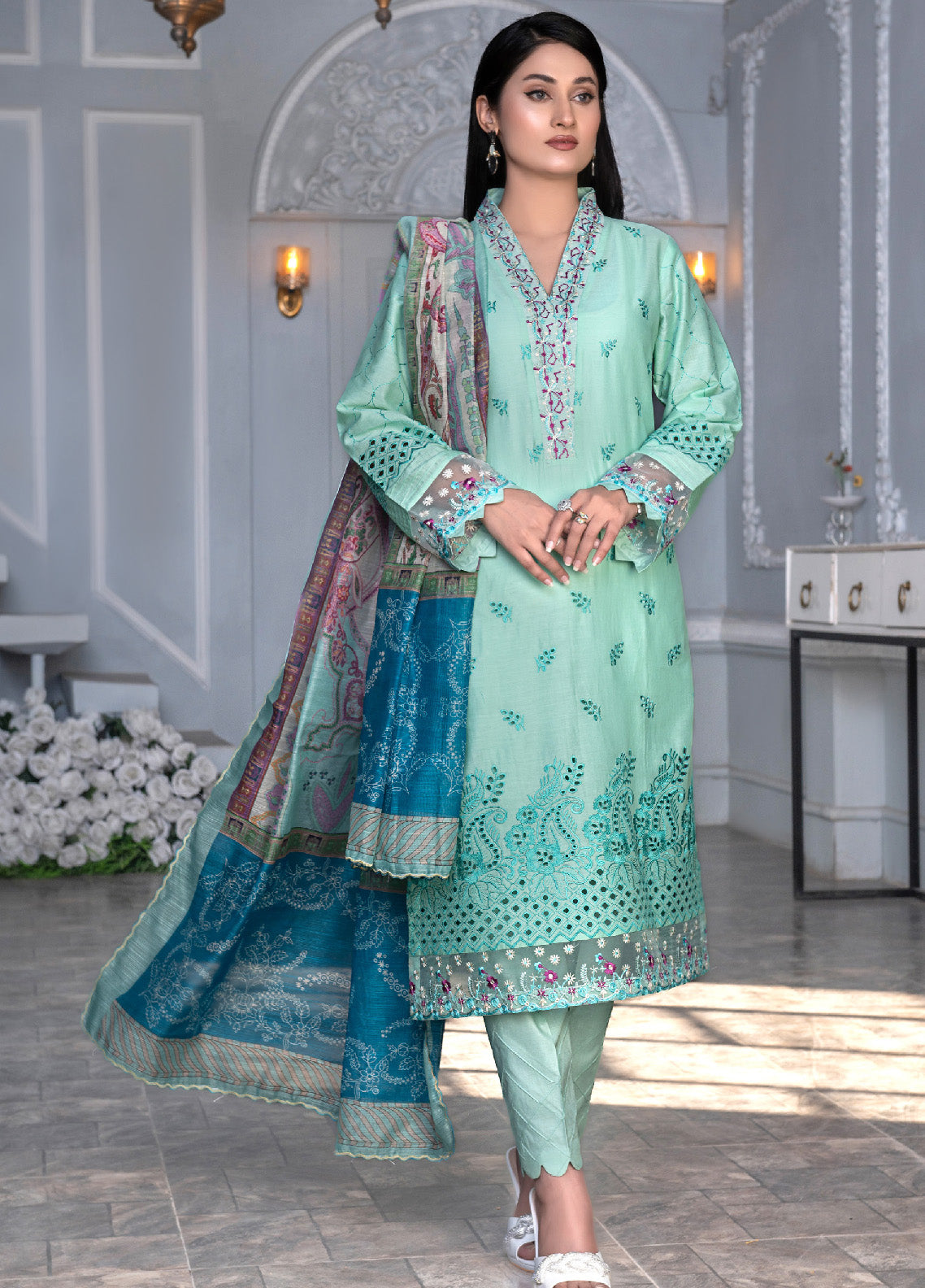 Noorjahan Mushq Chikankari Lawn 3 Piece Unstitched Suit NJ24MCLL-06 Noorjahan Mushq Chikankari Lawn 3 Piece Unstitched Suit NJ24MCLL-06