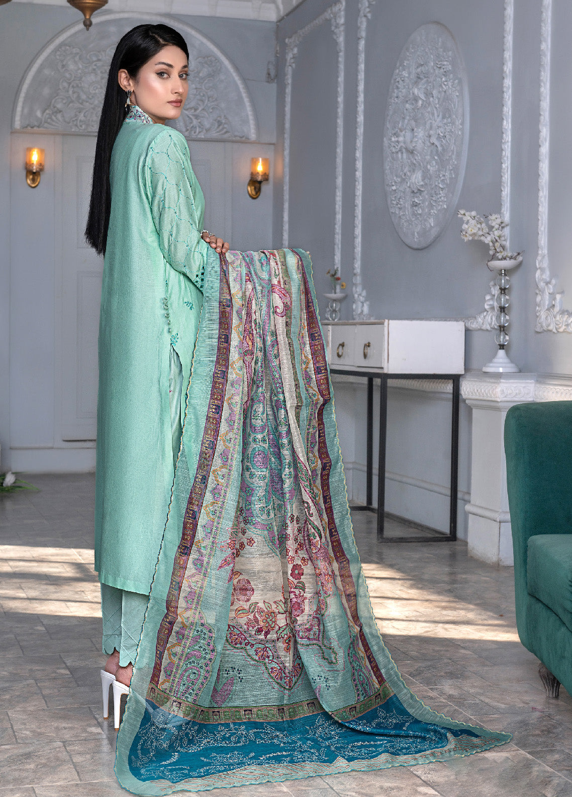 Noorjahan Mushq Chikankari Lawn 3 Piece Unstitched Suit NJ24MCLL-06 Noorjahan Mushq Chikankari Lawn 3 Piece Unstitched Suit NJ24MCLL-06
