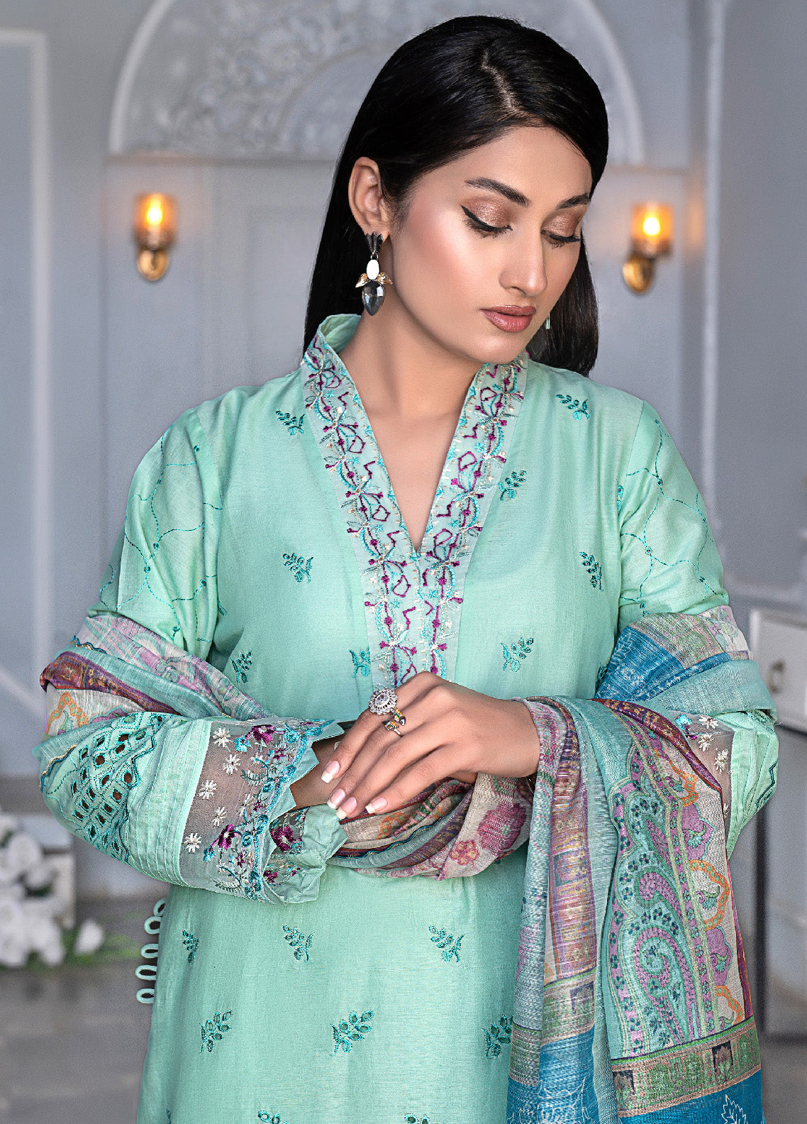 Noorjahan Mushq Chikankari Lawn 3 Piece Unstitched Suit NJ24MCLL-06 Noorjahan Mushq Chikankari Lawn 3 Piece Unstitched Suit NJ24MCLL-06