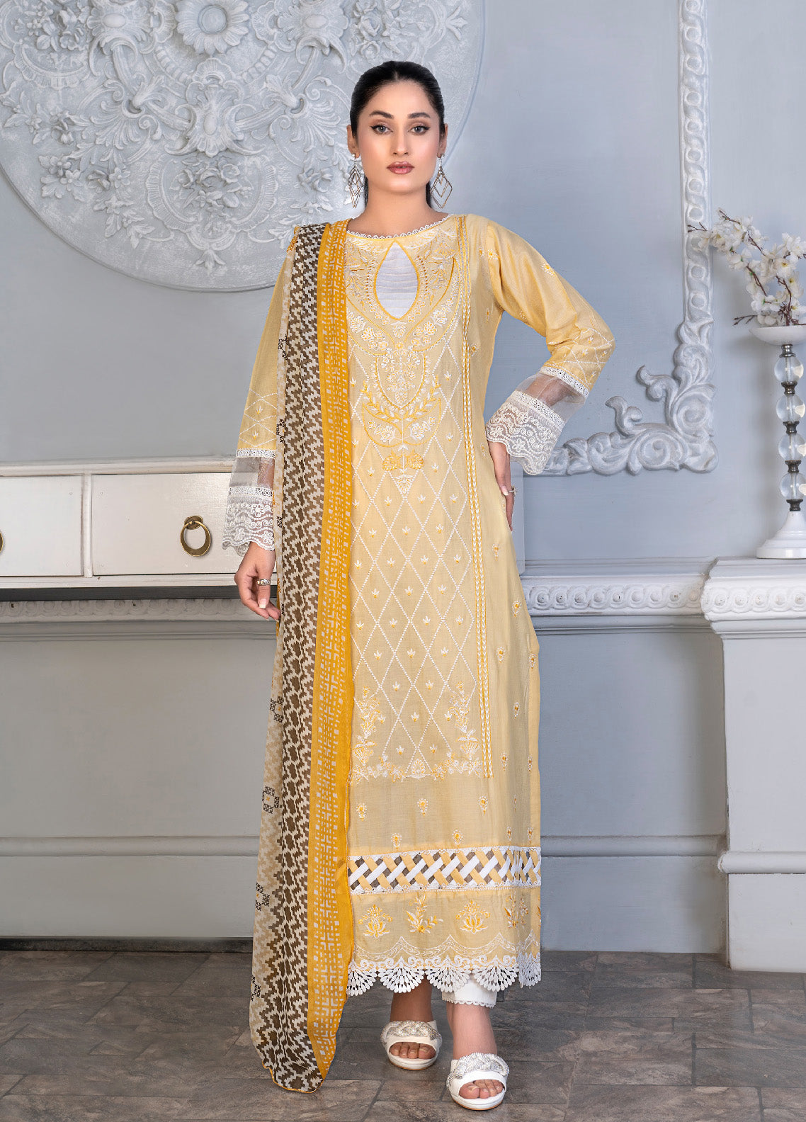 Noorjahan Mushq Chikankari Lawn 3 Piece Unstitched Suit NJ24MCLL-08 Noorjahan Mushq Chikankari Lawn 3 Piece Unstitched Suit NJ24MCLL-08