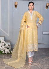 Noorjahan Mushq Chikankari Lawn 3 Piece Unstitched Suit NJ24MCLL-11