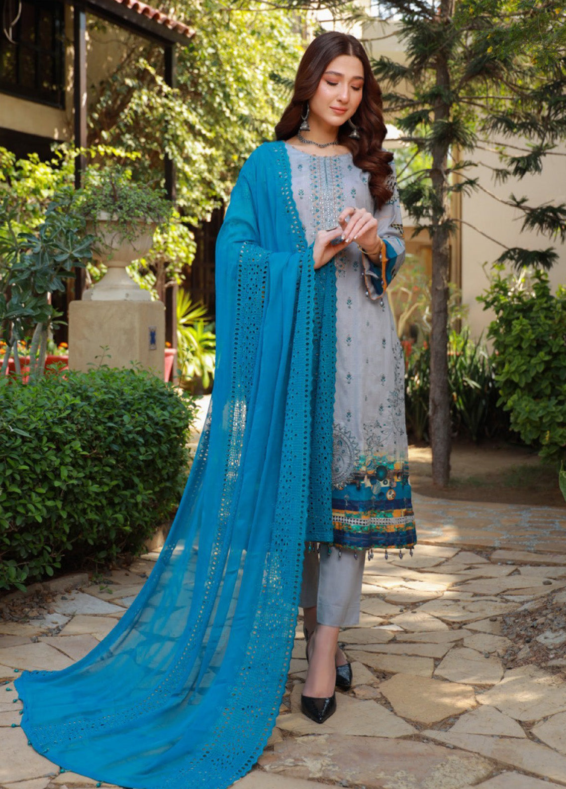 Oodhni By Schick Sequins Embroidered Digital Lawn 3 Piece Unstitched Suit S24OEDL-02 Oodhni By Schick Sequins Embroidered Digital Lawn 3 Piece Unstitched Suit S24OEDL-02