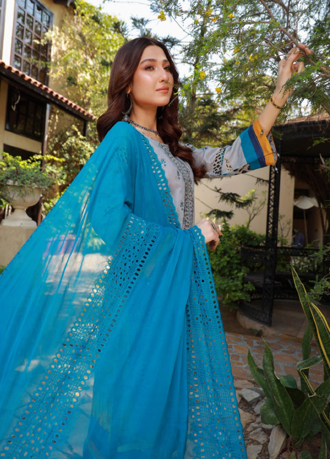 Oodhni By Schick Sequins Embroidered Digital Lawn 3 Piece Unstitched Suit S24OEDL-02 Oodhni By Schick Sequins Embroidered Digital Lawn 3 Piece Unstitched Suit S24OEDL-02