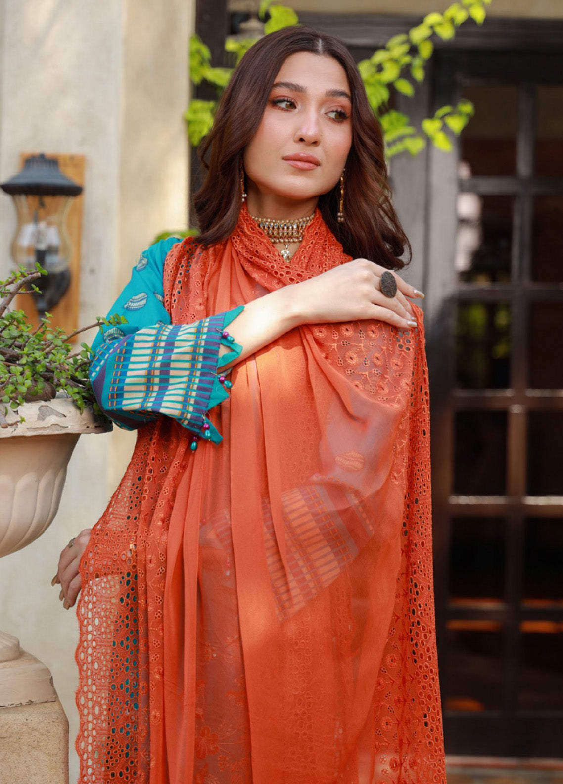 Oodhni By Schick Sequins Embroidered Digital Lawn 3 Piece Unstitched Suit S24OEDL-04 Oodhni By Schick Sequins Embroidered Digital Lawn 3 Piece Unstitched Suit S24OEDL-04