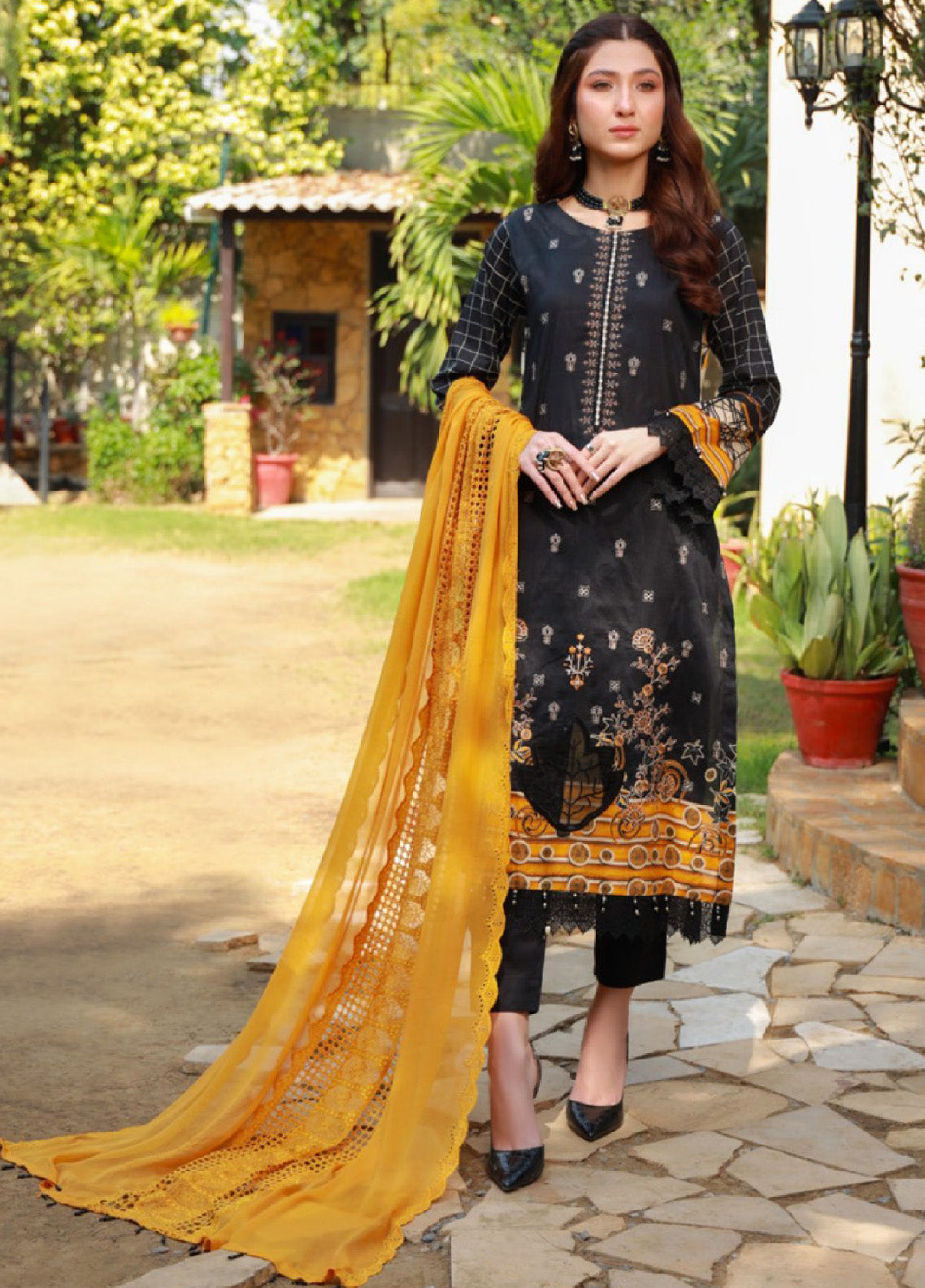 Oodhni By Schick Sequins Embroidered Digital Lawn 3 Piece Unstitched Suit S24OEDL-05 Oodhni By Schick Sequins Embroidered Digital Lawn 3 Piece Unstitched Suit S24OEDL-05