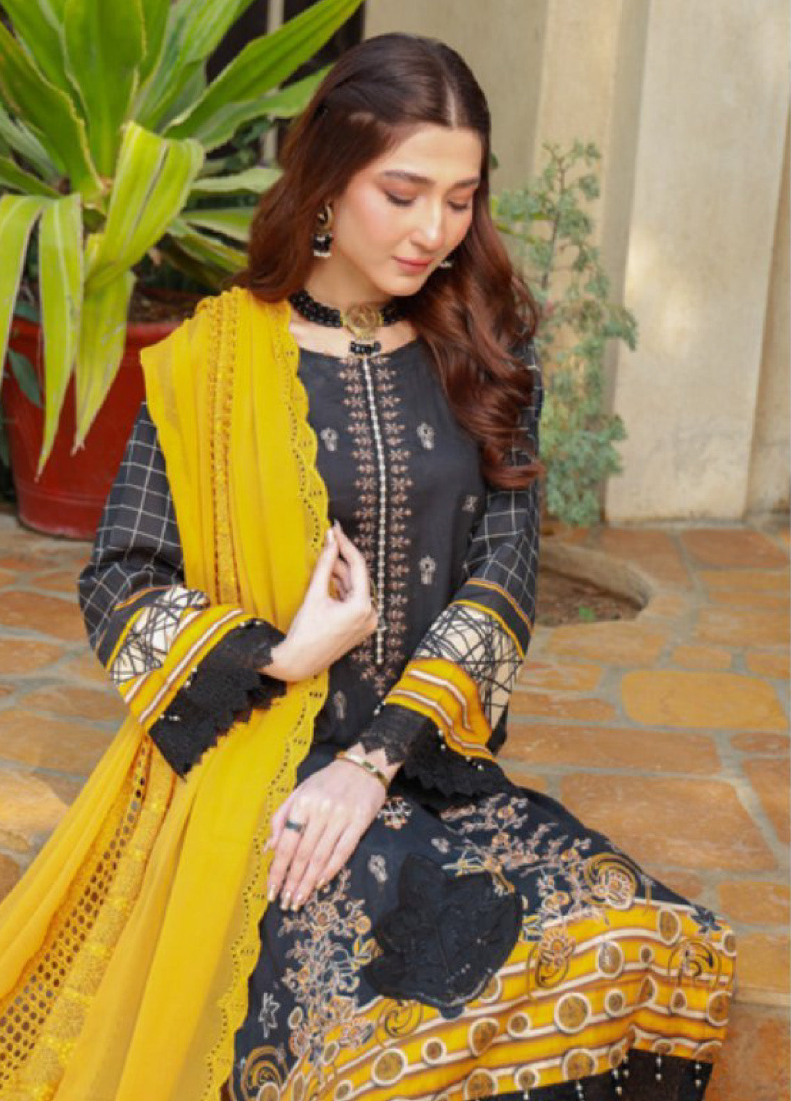 Oodhni By Schick Sequins Embroidered Digital Lawn 3 Piece Unstitched Suit S24OEDL-05 Oodhni By Schick Sequins Embroidered Digital Lawn 3 Piece Unstitched Suit S24OEDL-05