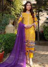 Oodhni By Schick Sequins Embroidered Digital Lawn 3 Piece Unstitched Suit S24OEDL-07