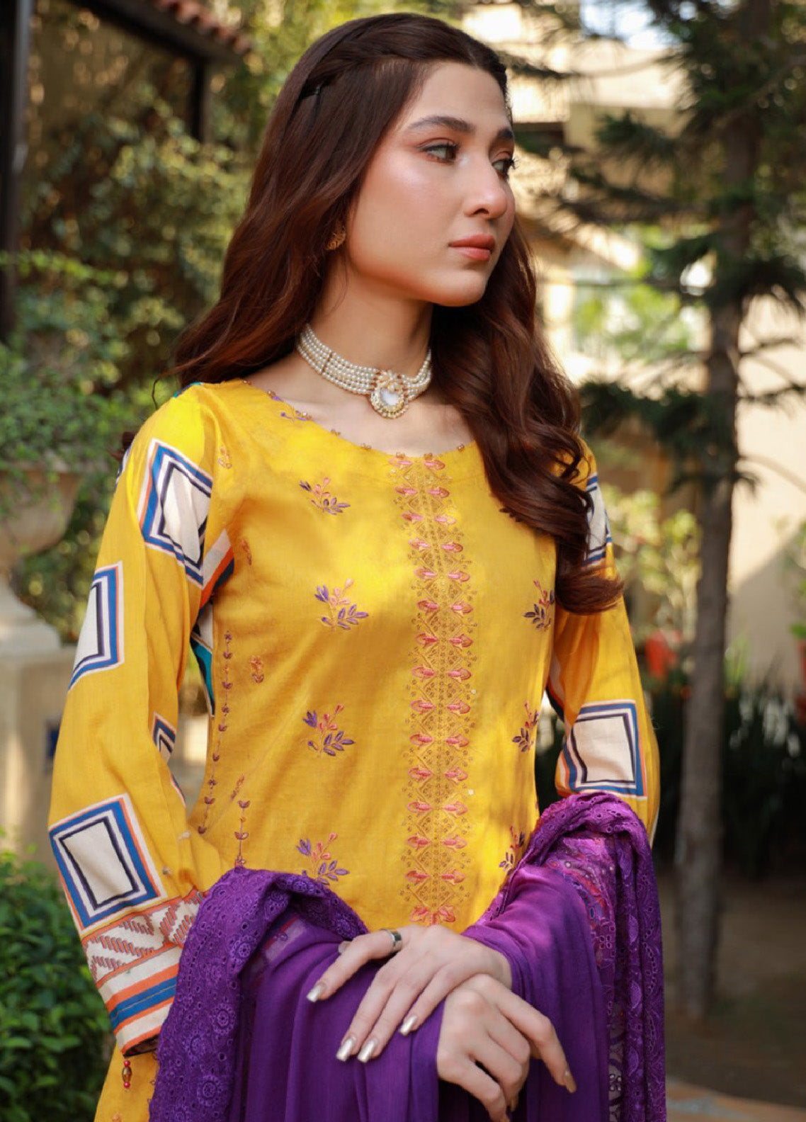 Oodhni By Schick Sequins Embroidered Digital Lawn 3 Piece Unstitched Suit S24OEDL-07 Oodhni By Schick Sequins Embroidered Digital Lawn 3 Piece Unstitched Suit S24OEDL-07