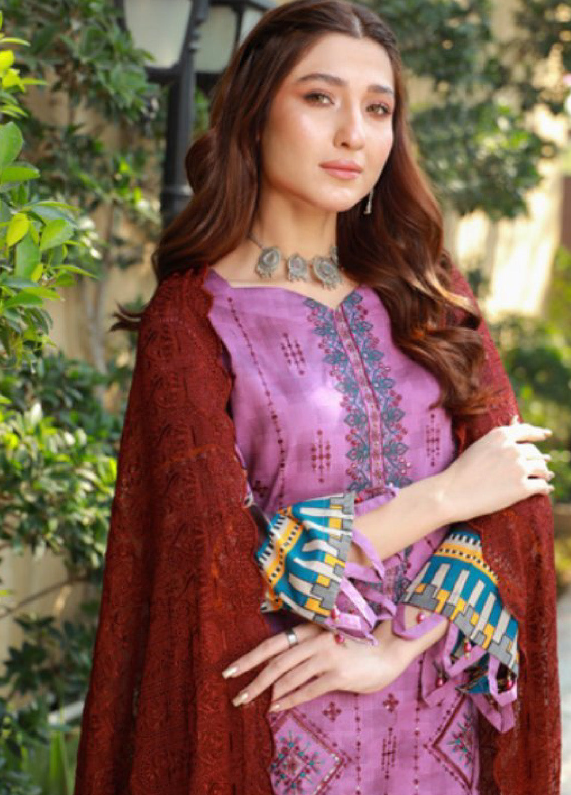 Oodhni By Schick Sequins Embroidered Digital Lawn 3 Piece Unstitched Suit S24OEDL-08 Oodhni By Schick Sequins Embroidered Digital Lawn 3 Piece Unstitched Suit S24OEDL-08