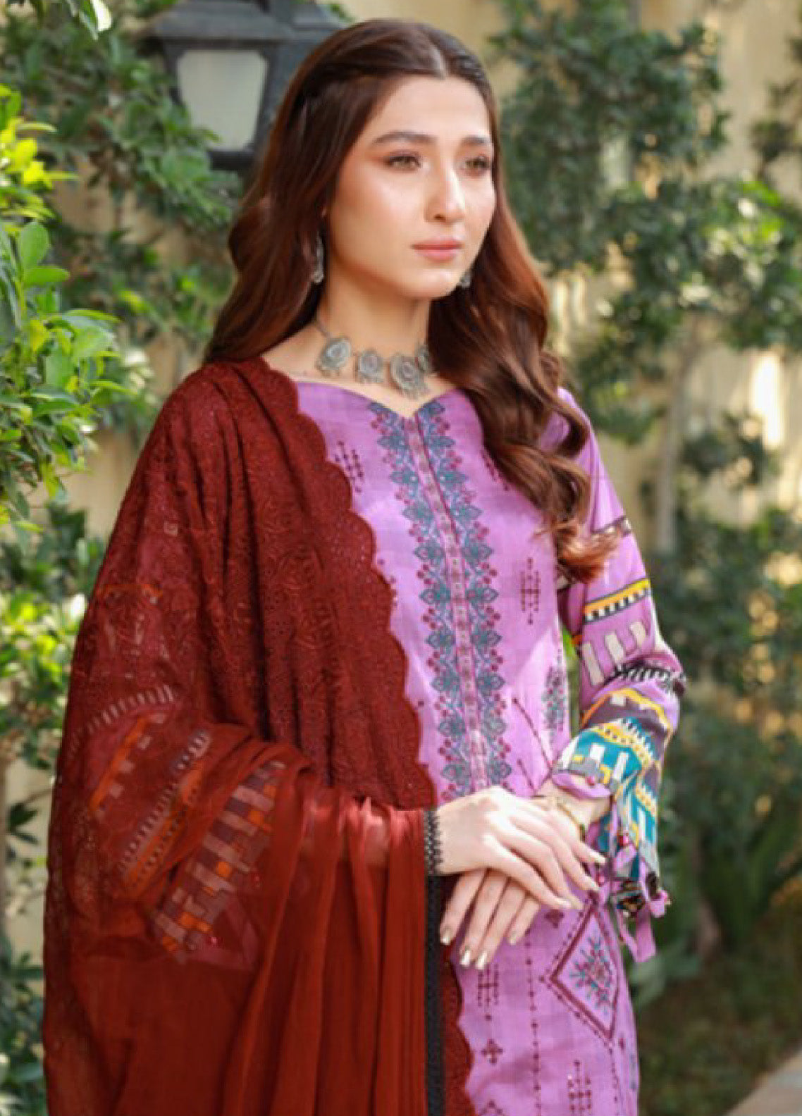 Oodhni By Schick Sequins Embroidered Digital Lawn 3 Piece Unstitched Suit S24OEDL-08 Oodhni By Schick Sequins Embroidered Digital Lawn 3 Piece Unstitched Suit S24OEDL-08