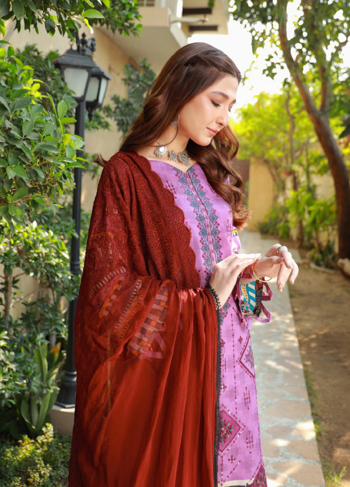 Oodhni By Schick Sequins Embroidered Digital Lawn 3 Piece Unstitched Suit S24OEDL-08 Oodhni By Schick Sequins Embroidered Digital Lawn 3 Piece Unstitched Suit S24OEDL-08