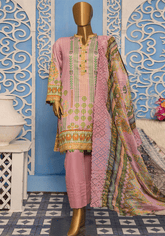 HZ Oriental Orchid Embroidered Lawn D#1164A