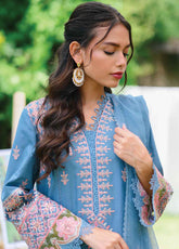 Qline By Qalamkar Embroidered Linen Unstitched 3 Piece Suit - 10
