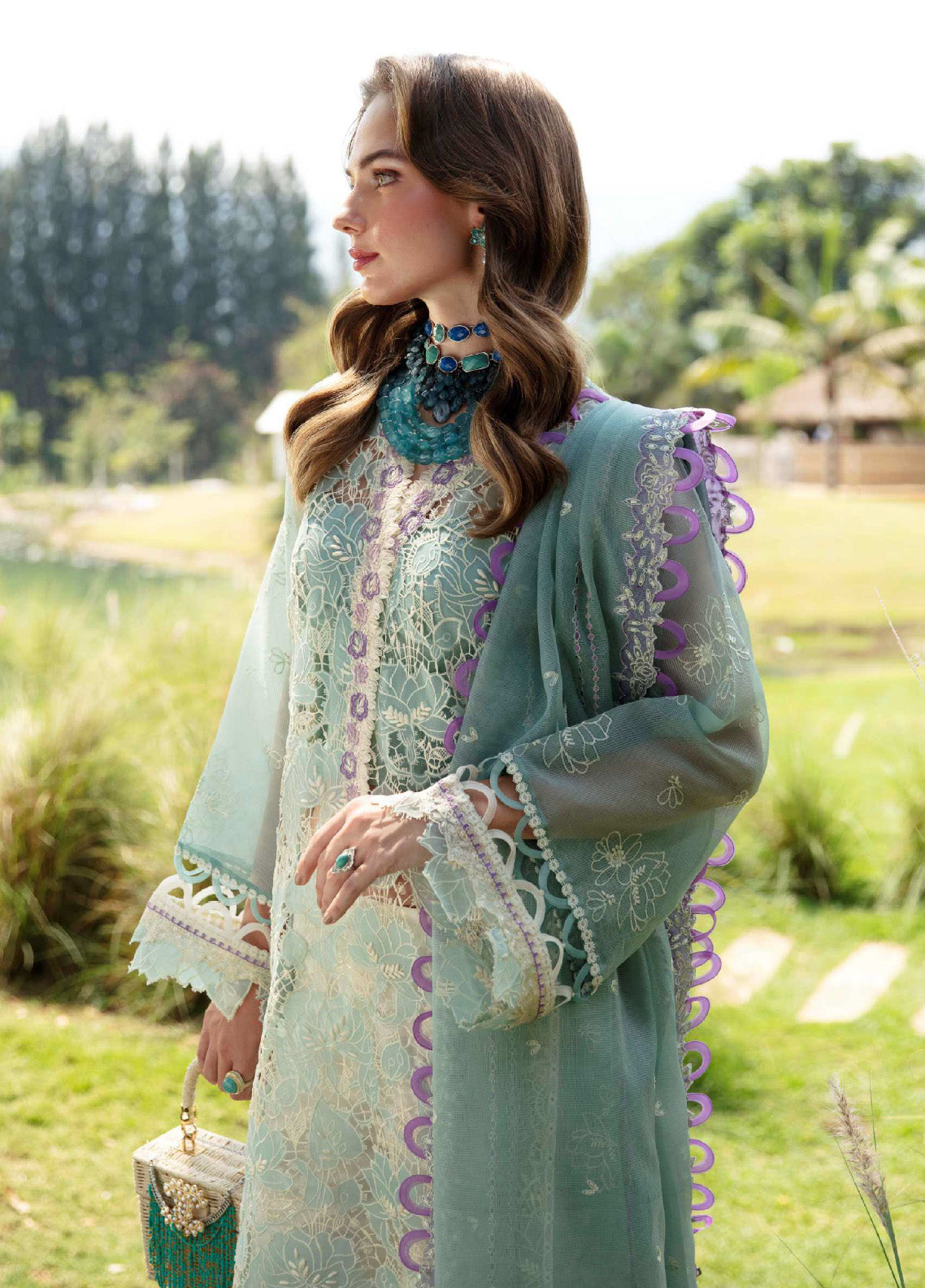 Sable Vogue Luxury Embroidered Swiss Lawn 3 Piece Unstitched Suit SV24LL-02 AFROZ Sable Vogue Luxury Embroidered Swiss Lawn 3 Piece Unstitched Suit SV24LL-02 AFROZ