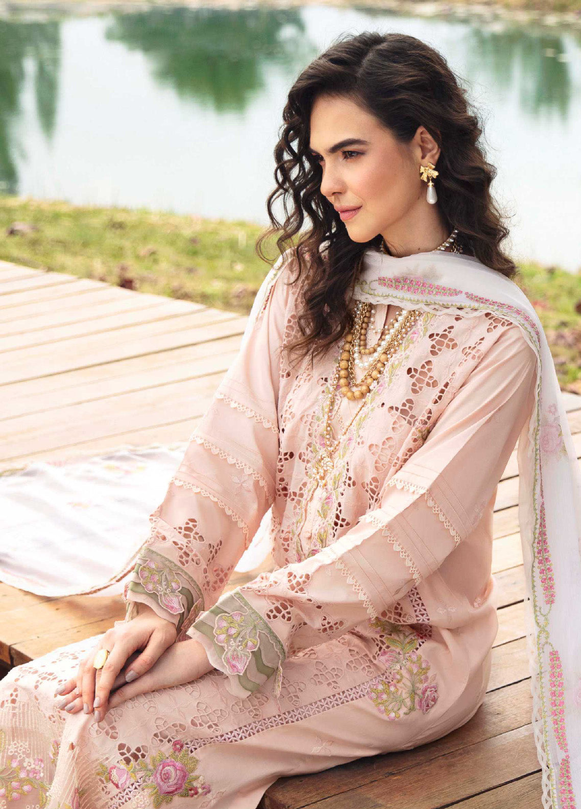 Sable Vogue Luxury Embroidered Swiss Lawn 3 Piece Unstitched Suit SV24LL-03 ASMARA Sable Vogue Luxury Embroidered Swiss Lawn 3 Piece Unstitched Suit SV24LL-03 ASMARA