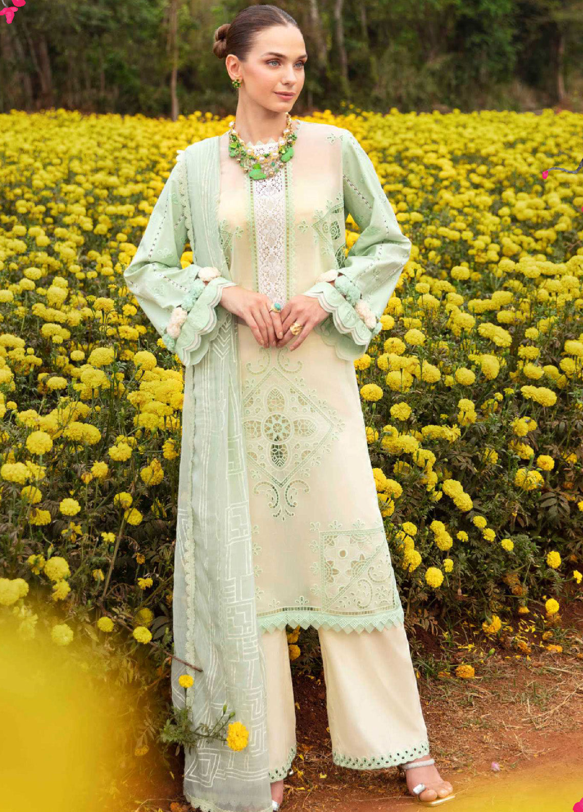 Sable Vogue Luxury Embroidered Swiss Lawn 3 Piece Unstitched Suit SV24LL-04 NISA Sable Vogue Luxury Embroidered Swiss Lawn 3 Piece Unstitched Suit SV24LL-04 NISA