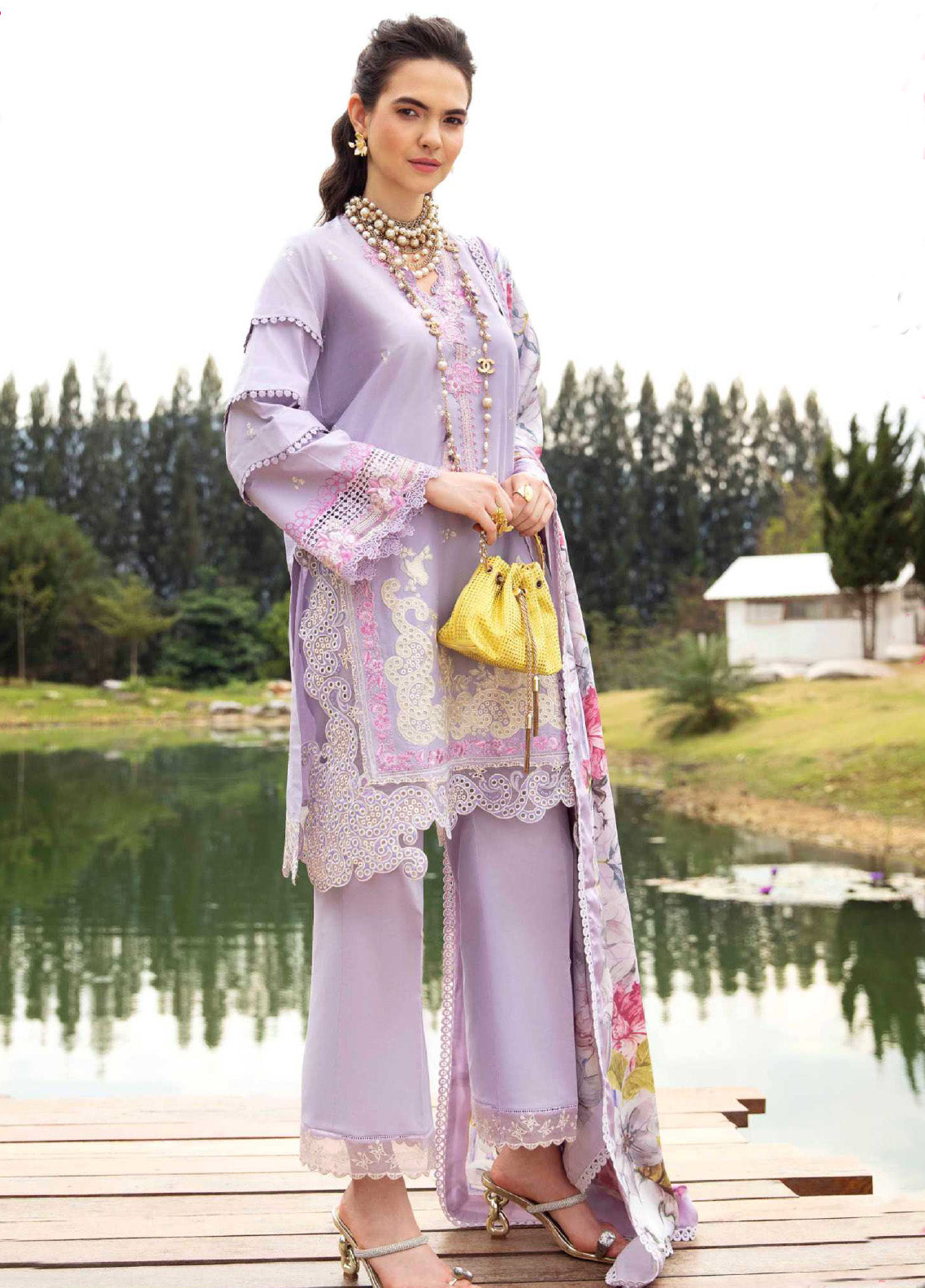 Sable Vogue Luxury Embroidered Lawn 3 Piece Unstitched Suit SV24LL-10 ASTER Sable Vogue Luxury Embroidered Lawn 3 Piece Unstitched Suit SV24LL-10 ASTER