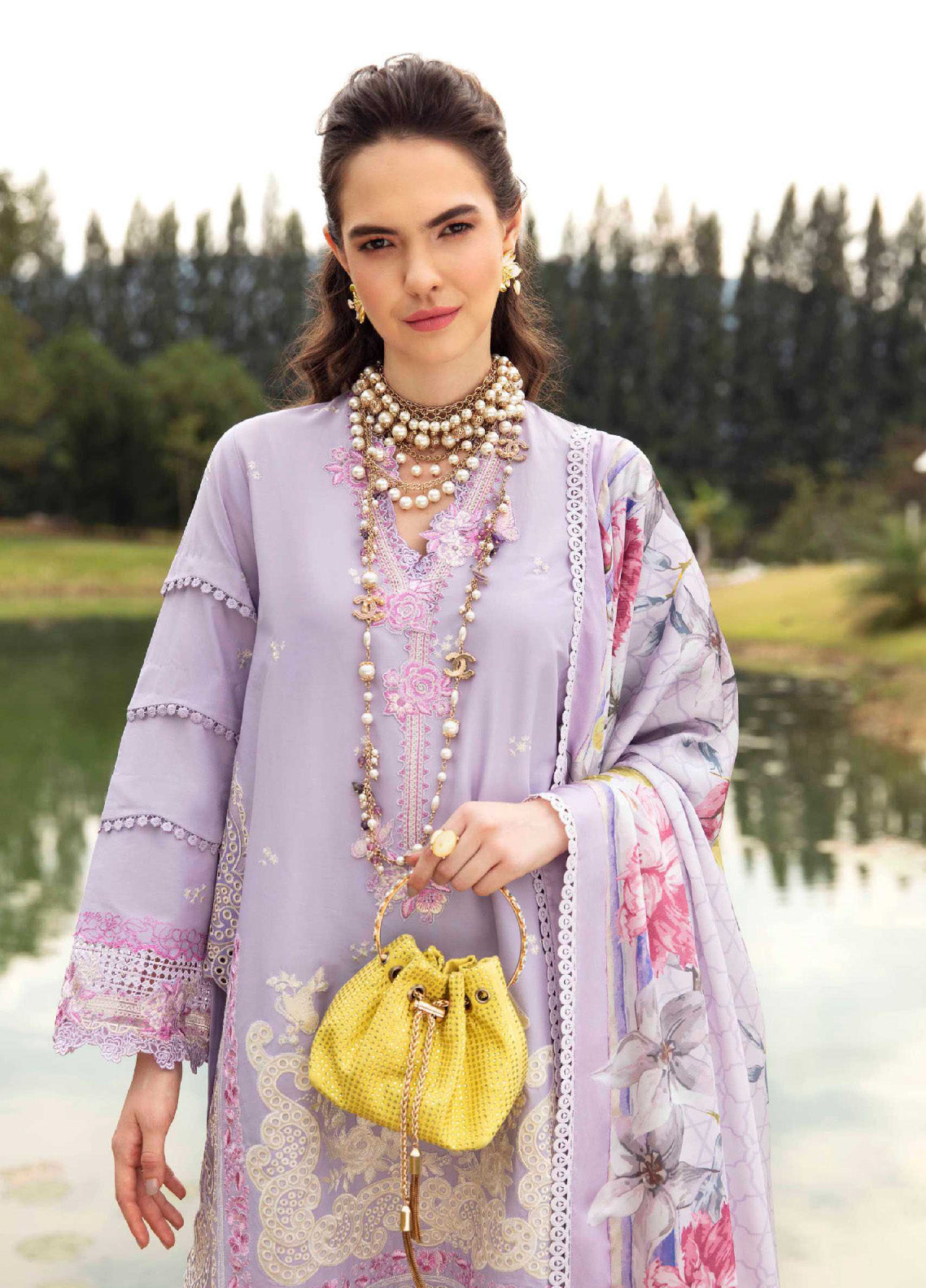 Sable Vogue Luxury Embroidered Lawn 3 Piece Unstitched Suit SV24LL-10 ASTER Sable Vogue Luxury Embroidered Lawn 3 Piece Unstitched Suit SV24LL-10 ASTER