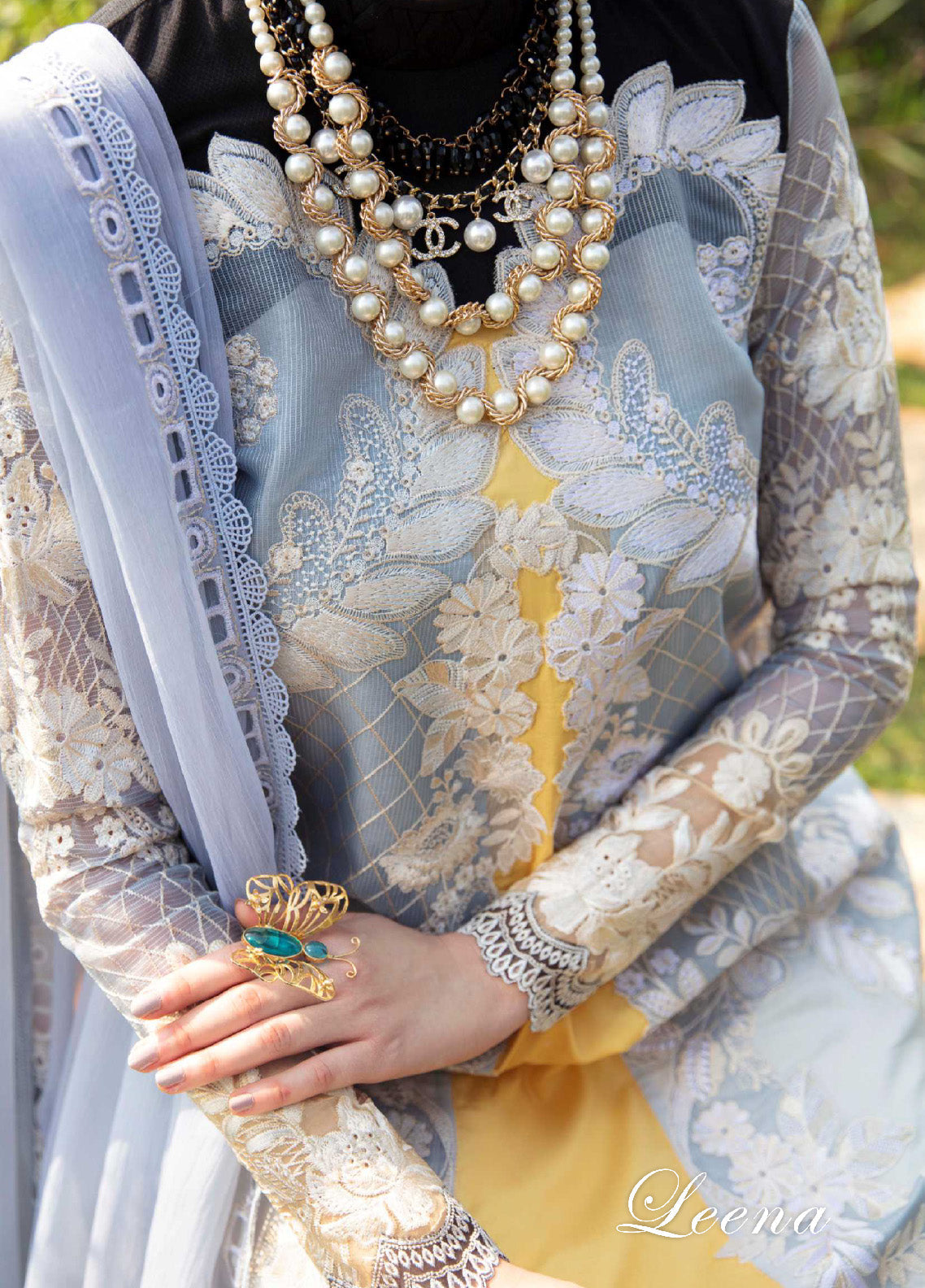 Sable Vogue Luxury Embroidered Lawn 3 Piece Unstitched Suit SV24LL-11 LEENA Sable Vogue Luxury Embroidered Lawn 3 Piece Unstitched Suit SV24LL-11 LEENA
