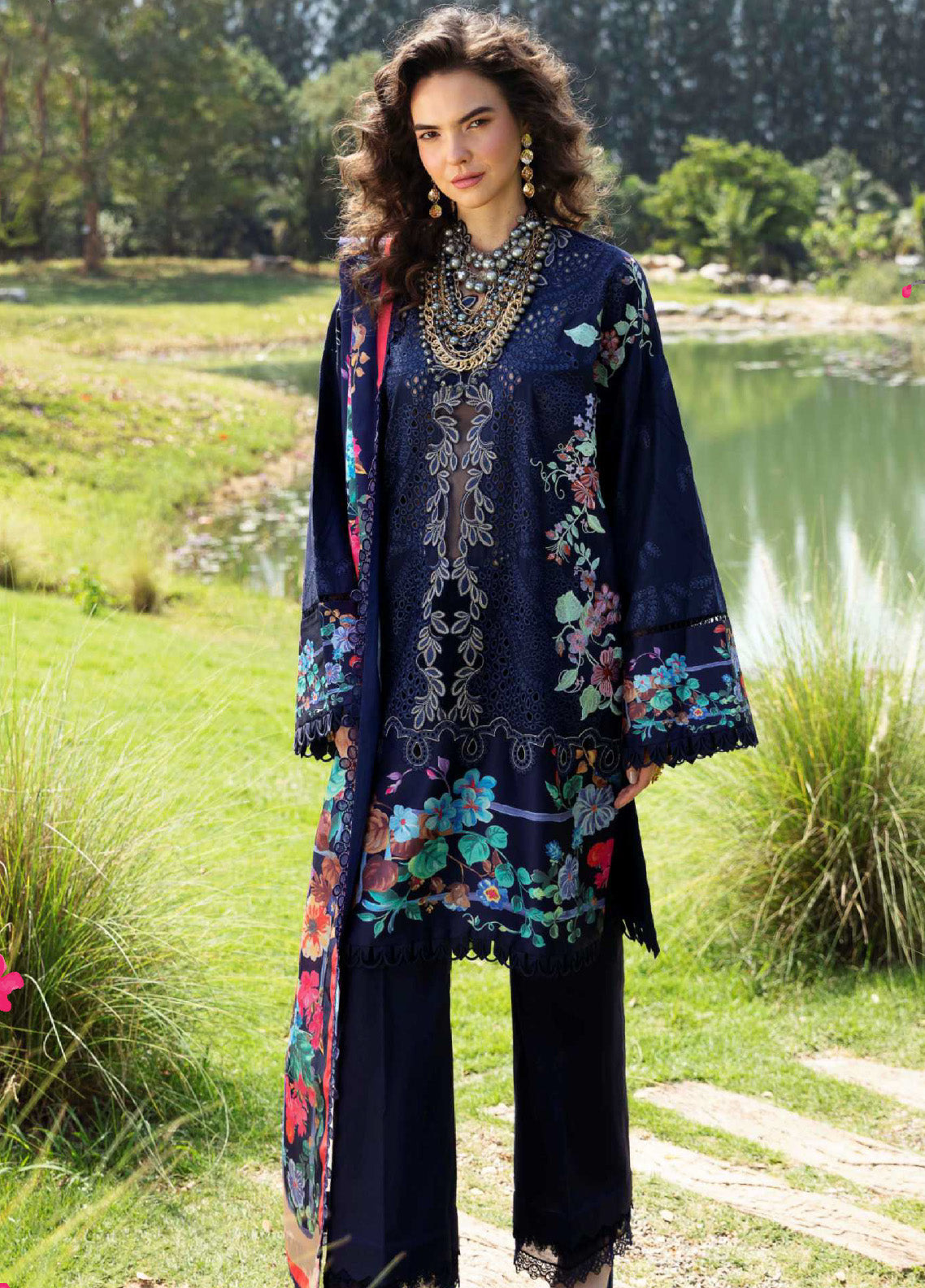 Sable Vogue Luxury Embroidered Lawn 3 Piece Unstitched Suit SV24LL-13 BLOSSOM Sable Vogue Luxury Embroidered Lawn 3 Piece Unstitched Suit SV24LL-13 BLOSSOM