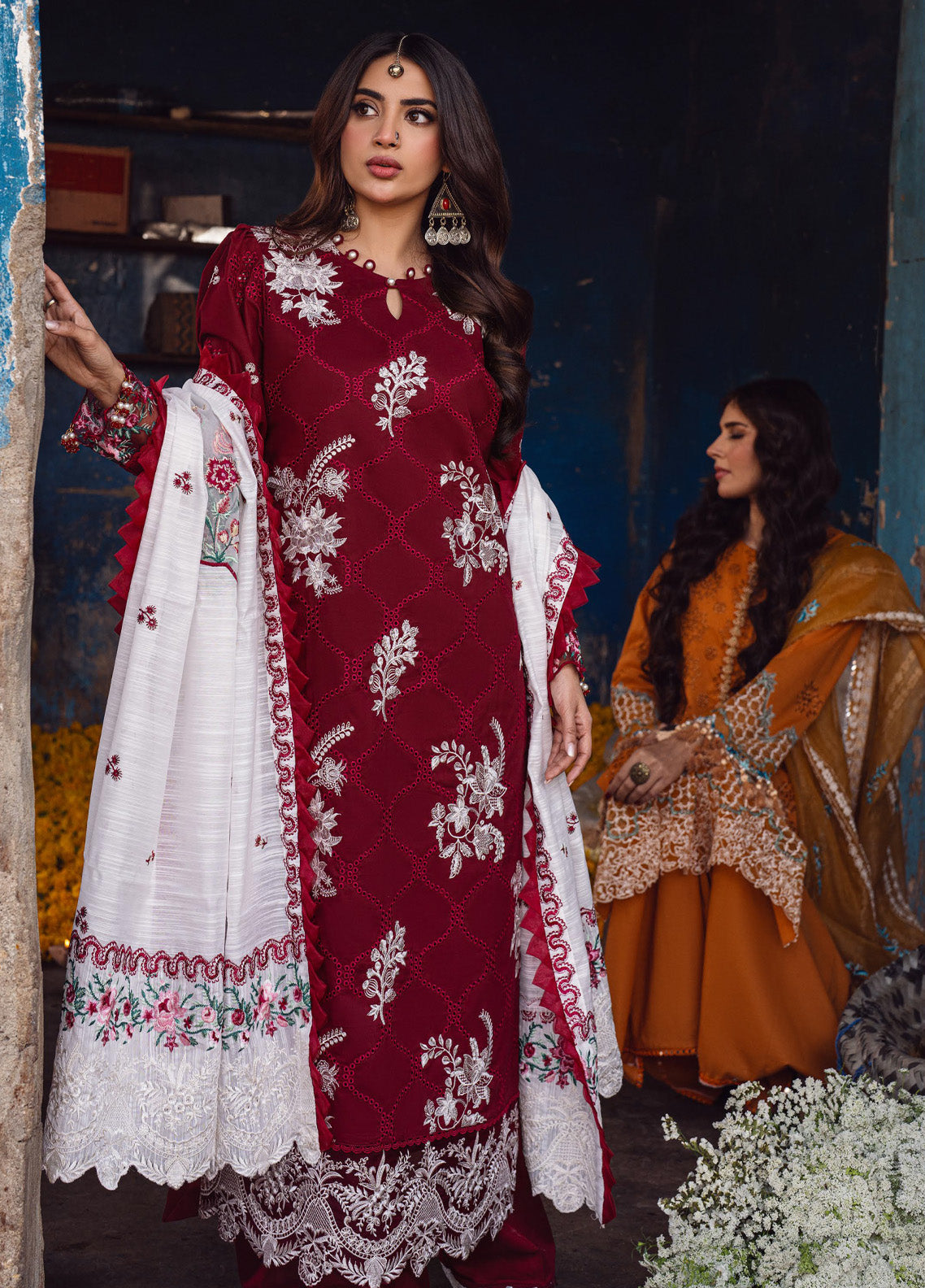 Sahakari By Sahane Chikankari Lawn 3 Piece Unstitched Suit S24SKCL CT-10001 GULAAB Sahakari By Sahane Chikankari Lawn 3 Piece Unstitched Suit S24SKCL CT-10001 GULAAB
