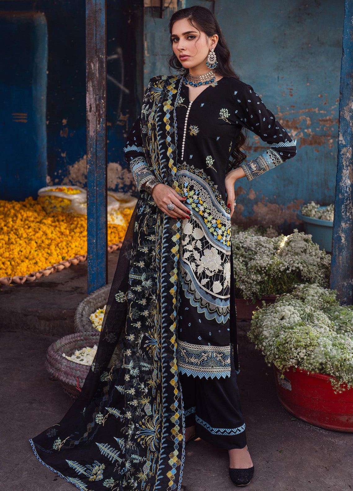 Sahakari By Sahane Chikankari Lawn 3 Piece Unstitched Suit S24SKCL CT-10008 KASHISH Sahakari By Sahane Chikankari Lawn 3 Piece Unstitched Suit S24SKCL CT-10008 KASHISH