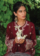 Qline By Qalamkar Embroidered Linen Unstitched 3 Piece Suit - 08