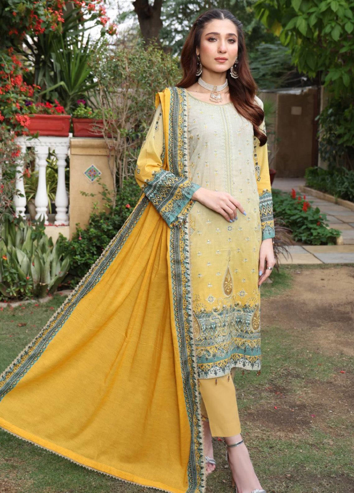 Satrangi By Schick Sequins Embroidered Digital Lawn 3 Piece Unstitched Suit S24SEDL-01 Satrangi By Schick Sequins Embroidered Digital Lawn 3 Piece Unstitched Suit S24SEDL-01