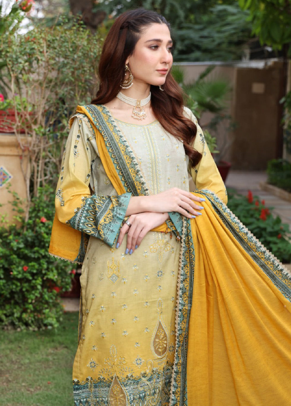 Satrangi By Schick Sequins Embroidered Digital Lawn 3 Piece Unstitched Suit S24SEDL-01 Satrangi By Schick Sequins Embroidered Digital Lawn 3 Piece Unstitched Suit S24SEDL-01