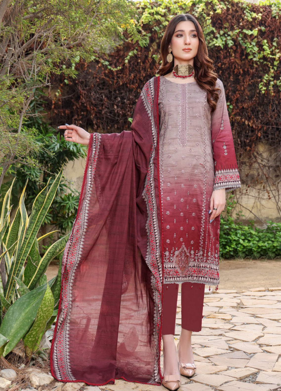 Satrangi By Schick Sequins Embroidered Digital Lawn 3 Piece Unstitched Suit S24SEDL-02 Satrangi By Schick Sequins Embroidered Digital Lawn 3 Piece Unstitched Suit S24SEDL-02