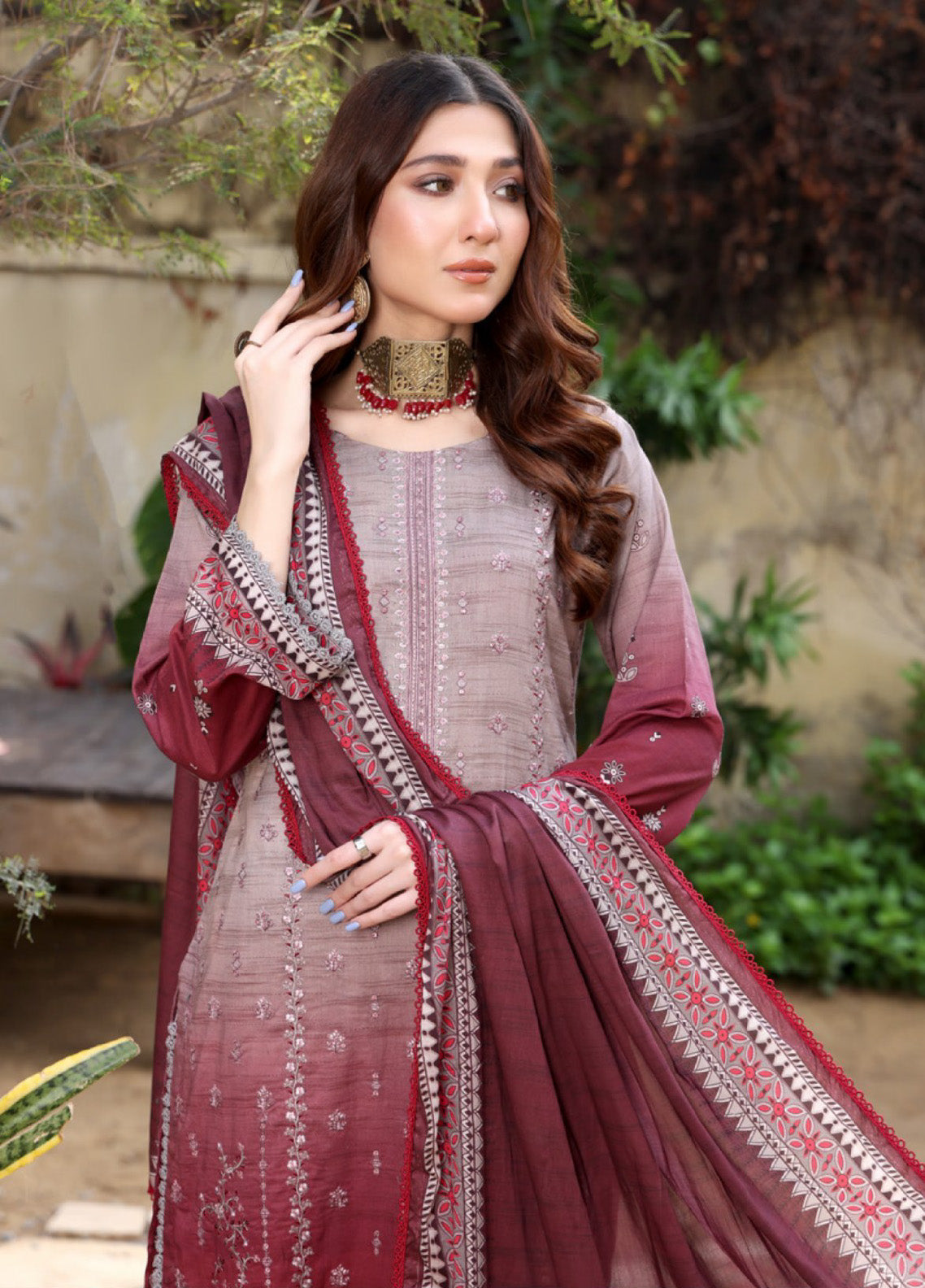 Satrangi By Schick Sequins Embroidered Digital Lawn 3 Piece Unstitched Suit S24SEDL-02 Satrangi By Schick Sequins Embroidered Digital Lawn 3 Piece Unstitched Suit S24SEDL-02