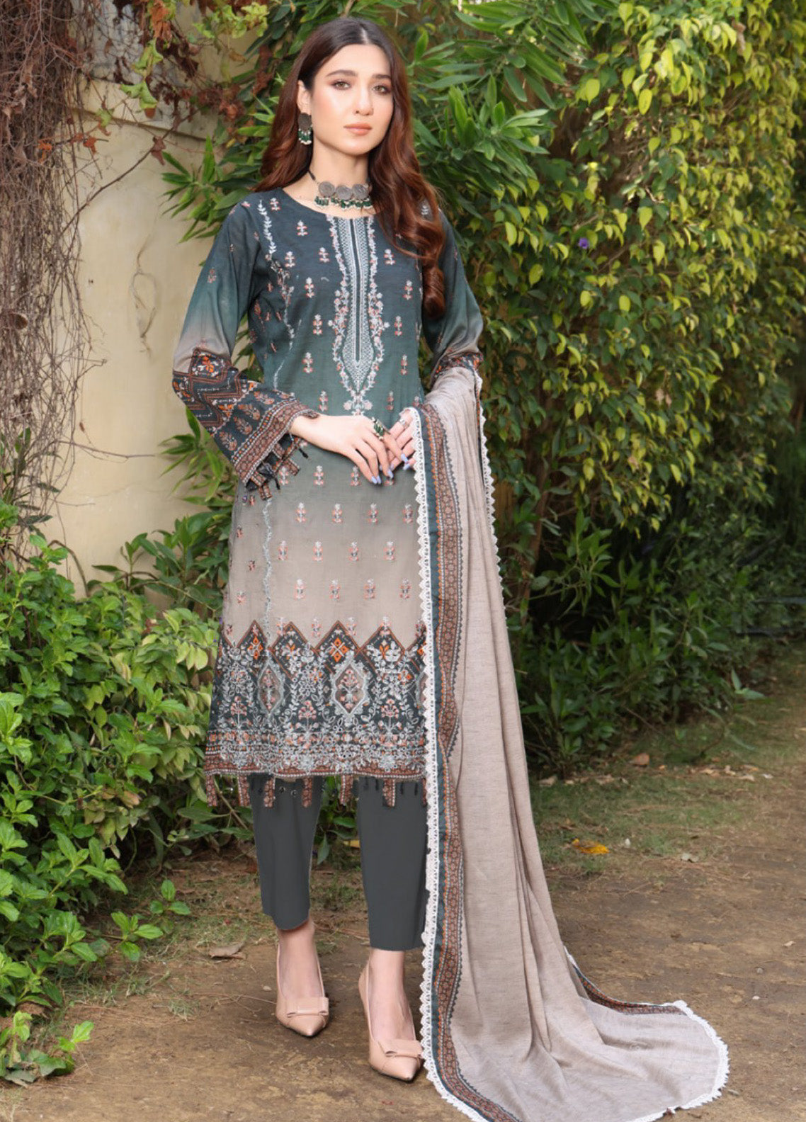 Satrangi By Schick Sequins Embroidered Digital Lawn 3 Piece Unstitched Suit S24SEDL-05 Satrangi By Schick Sequins Embroidered Digital Lawn 3 Piece Unstitched Suit S24SEDL-05