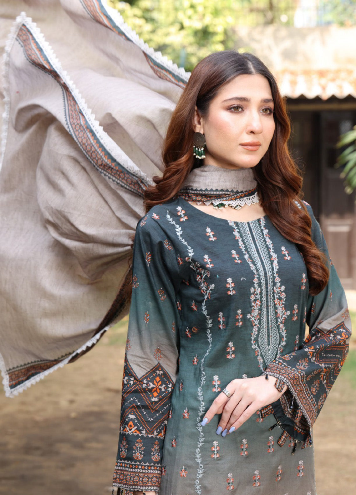 Satrangi By Schick Sequins Embroidered Digital Lawn 3 Piece Unstitched Suit S24SEDL-05 Satrangi By Schick Sequins Embroidered Digital Lawn 3 Piece Unstitched Suit S24SEDL-05