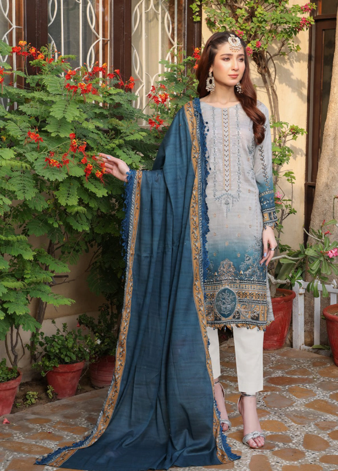 Satrangi By Schick Sequins Embroidered Digital Lawn 3 Piece Unstitched Suit S24SEDL-07 Satrangi By Schick Sequins Embroidered Digital Lawn 3 Piece Unstitched Suit S24SEDL-07