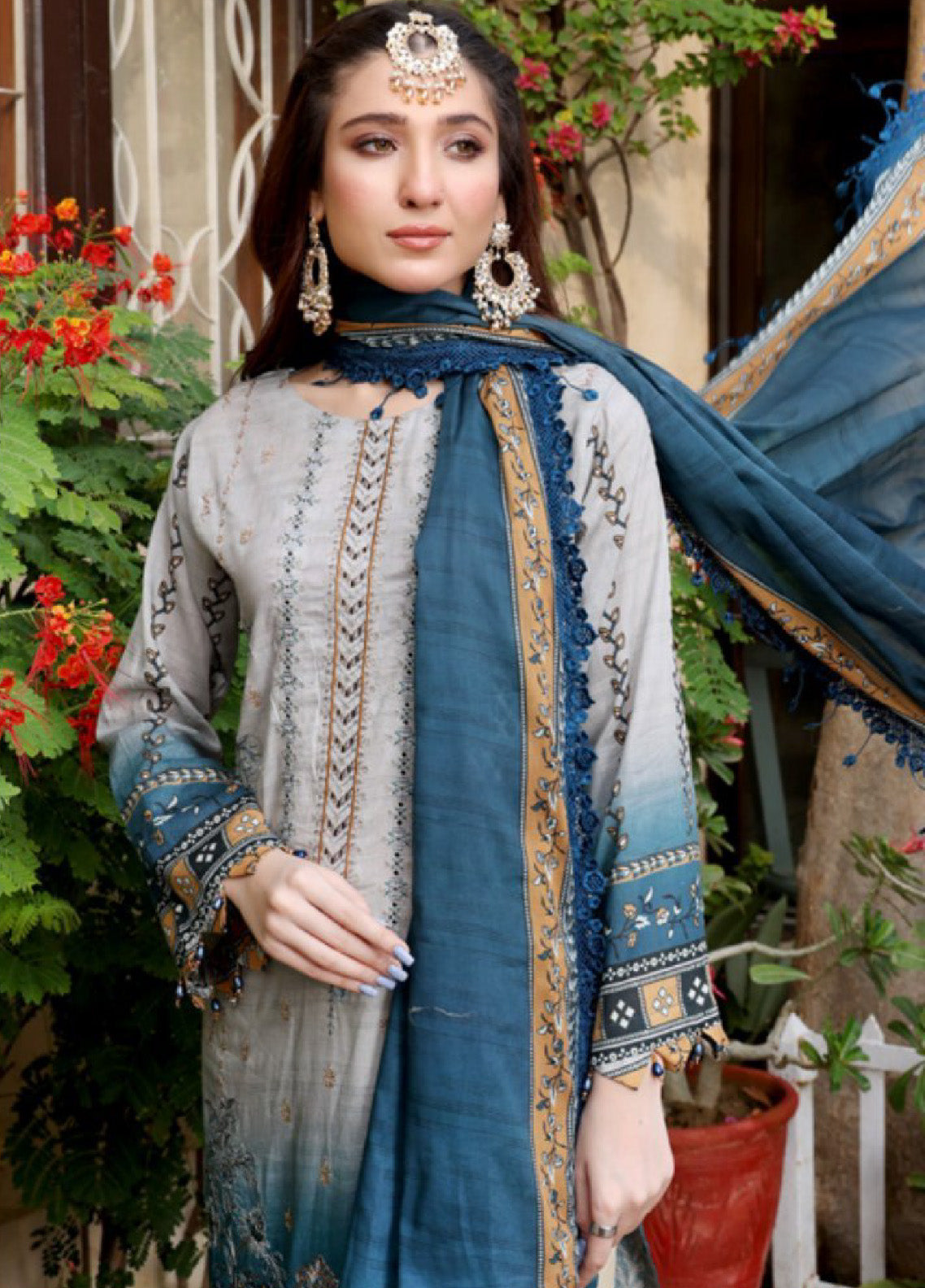 Satrangi By Schick Sequins Embroidered Digital Lawn 3 Piece Unstitched Suit S24SEDL-07 Satrangi By Schick Sequins Embroidered Digital Lawn 3 Piece Unstitched Suit S24SEDL-07