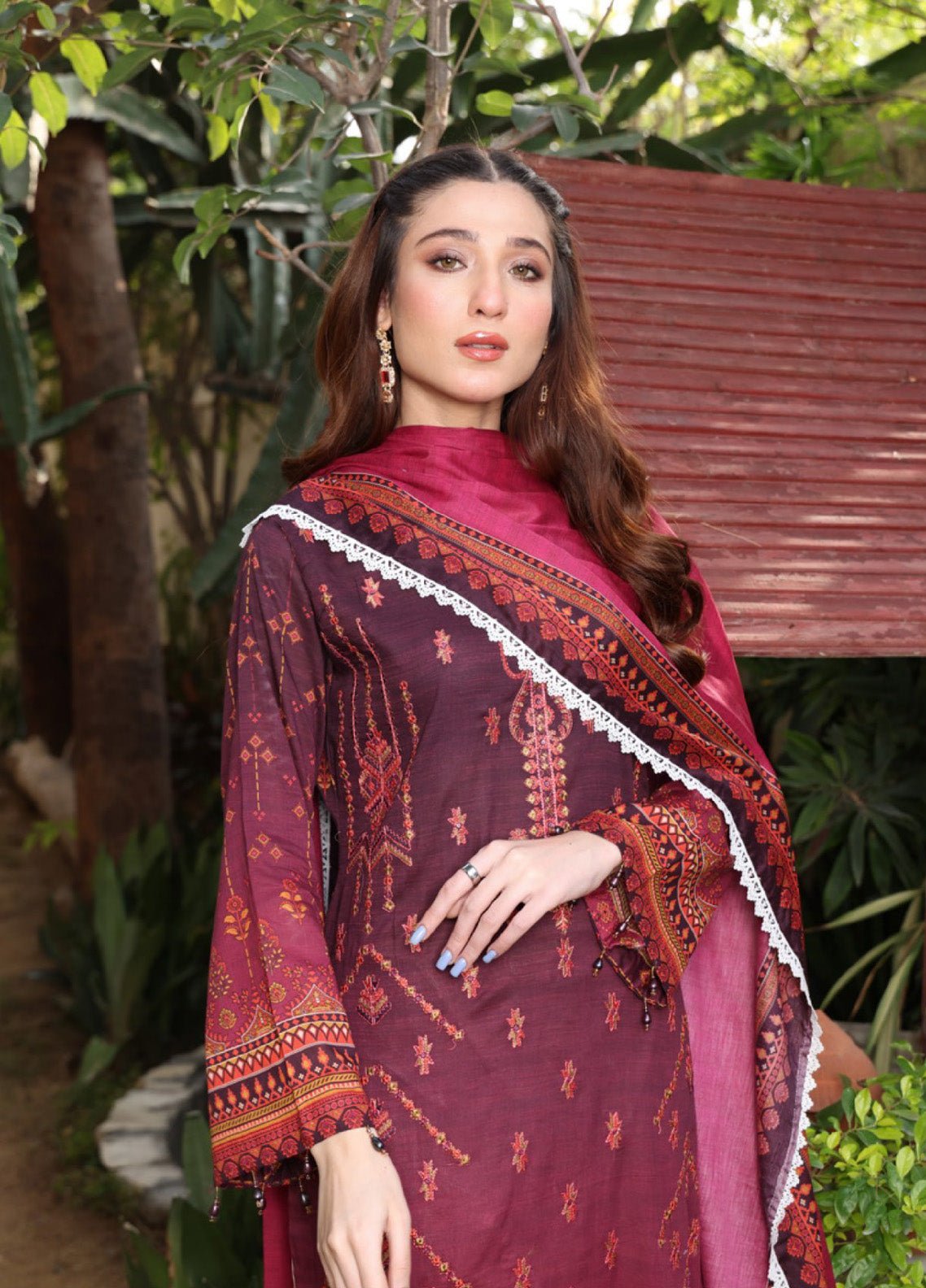 Satrangi By Schick Sequins Embroidered Digital Lawn 3 Piece Unstitched Suit S24SEDL-08 Satrangi By Schick Sequins Embroidered Digital Lawn 3 Piece Unstitched Suit S24SEDL-08
