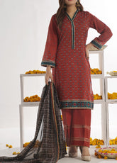 Sufina's By VS Textile Printed Lawn With Zari Dupatta 3 Piece Unstitched Suit VS24SPLZD-394