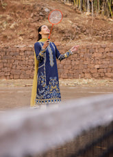 Zaha By Khadija Shah Embroidered Lawn 3 Piece Unstitched Suit ZH24EL D-11A