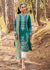 Zaha By Khadija Shah Embroidered Lawn 3 Piece Unstitched Suit ZH24EL D-11B